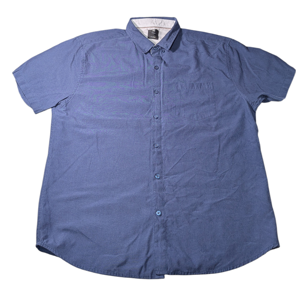 Visive - Men's Short Sleeve Button-Up Shirt - X-Large - Blue